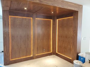 Wood wall lighting in Toronto