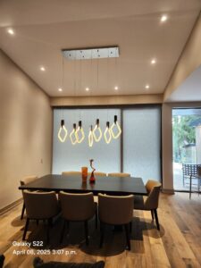 Installing ceiling lights and chandeliers for the dining room